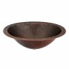 * Premier Copper Products Oil-Rubbed Bronze Copper Undermount Oval Bathroom Sink (15-In X 11-In) Bathroom Sinks