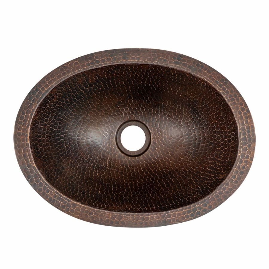 * Premier Copper Products Oil-Rubbed Bronze Copper Undermount Oval Bathroom Sink (15-In X 11-In) Bathroom Sinks