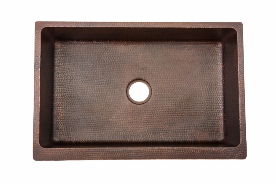 * Premier Copper Products 33-In Copper Apron Vineyard Sink Kitchen Sinks