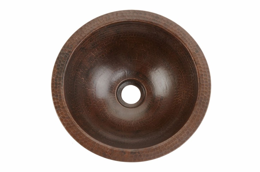 * Premier Copper Products Small Round Sink 12-In Copper Bathroom Sinks