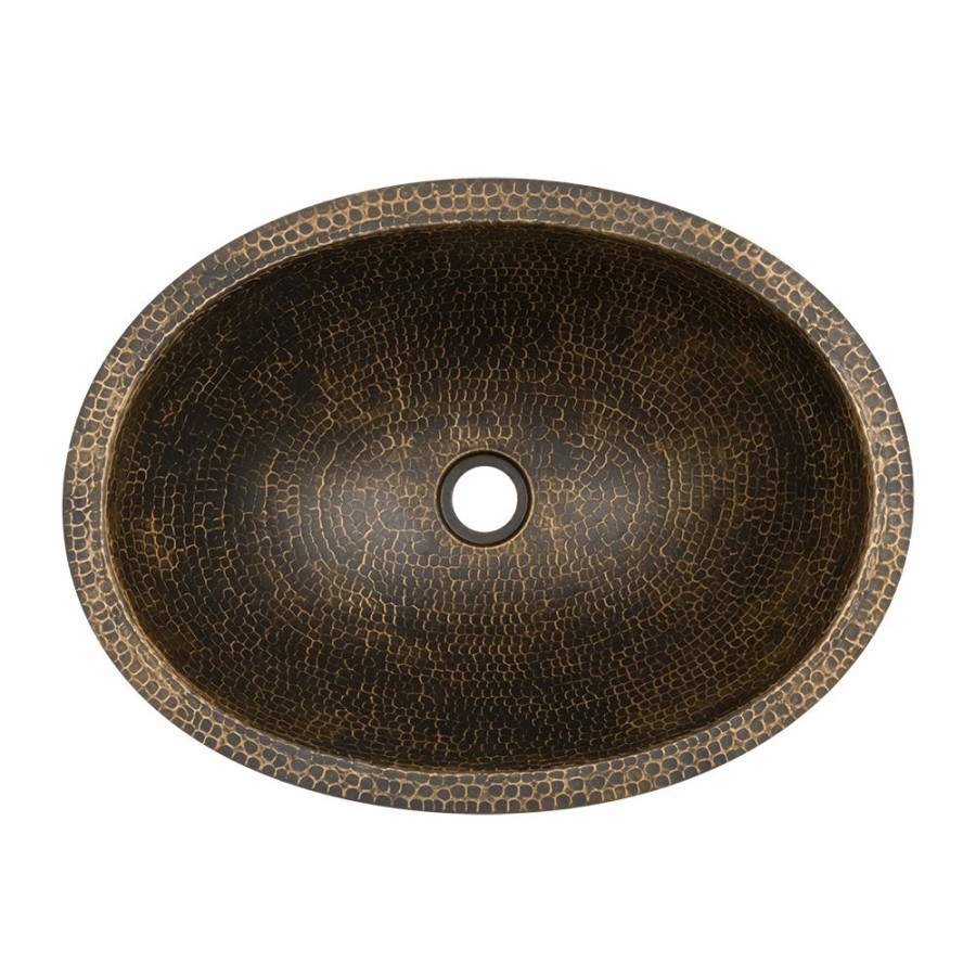 * Premier Copper Products Oval Drop-In/Undermount Bathroom Sink 19-In X 14-In Antique Brass Bathroom Sinks