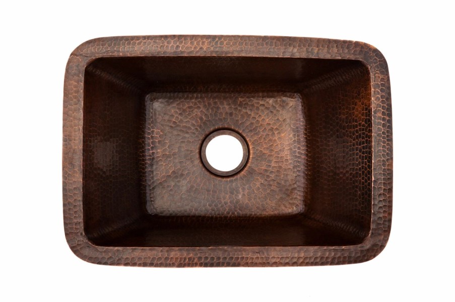 * Premier Copper Products Premier Copper Sink -17-In Copper Rectangle Bar & Prep Sinks