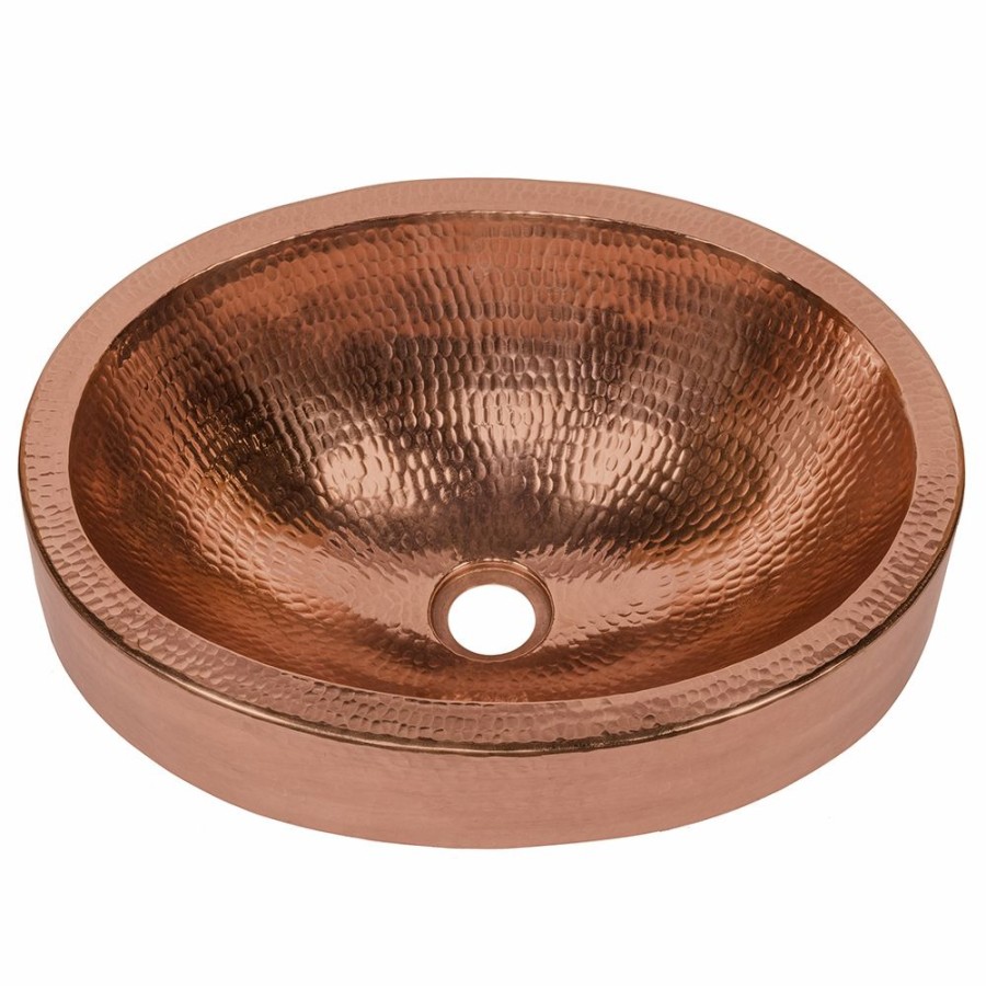 * Premier Copper Products Oval Vessel Sink 17-In X 13-In Polished Copper Bathroom Sinks