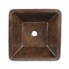 * Premier Copper Products Square Skirted Hammered Vessel Sink Copper Bathroom Sinks