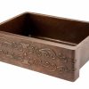 * Premier Copper Products 33-In Copper Apron Scroll Sink Kitchen Sinks