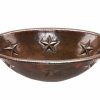 * Premier Copper Products Oval Star Sink With Faucet And Drain Copper Bathroom Sinks