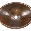 * Premier Copper Products Small Oval Sink With Faucet And Drain Copper Bathroom Sinks