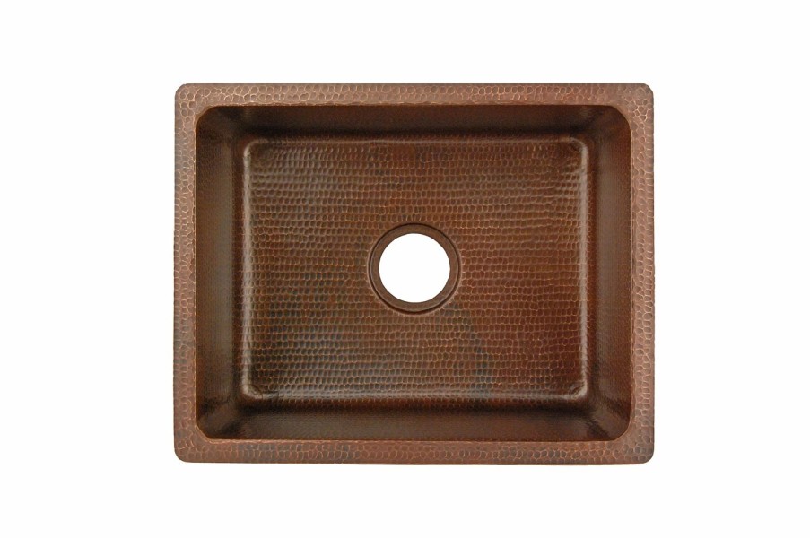 * Premier Copper Products Rectangle Copper Sink With Faucet And Drain 20-In Bar & Prep Sinks