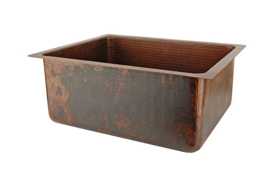 * Premier Copper Products Rectangle Copper Sink With Faucet And Drain 20-In Bar & Prep Sinks