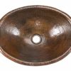 * Premier Copper Products Oval Sink With Faucet And Drain Copper Bathroom Sinks