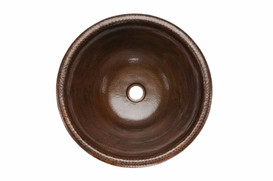 * Premier Copper Products Round Self Rimming Sink Copper Bathroom Sinks