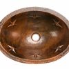 * Premier Copper Products Oval Copper Sink With Faucet And Drain Bathroom Sinks