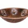 * Premier Copper Products Oval Sink With Stars Copper Bathroom Sinks