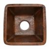 * Premier Copper Products Square Copper Sink With Faucet And Drain 15-In Bar & Prep Sinks