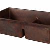 * Premier Copper Products Copper Kitchen Sink With Divider 33-In Kitchen Sinks