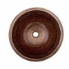 * Premier Copper Products Small Round Skirted Vessel Sink Hammered Copper Bathroom Sinks