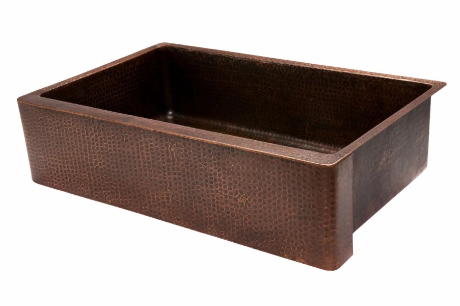 * Premier Copper Products 35-In Copper Apron Single Bowl Sink Kitchen Sinks