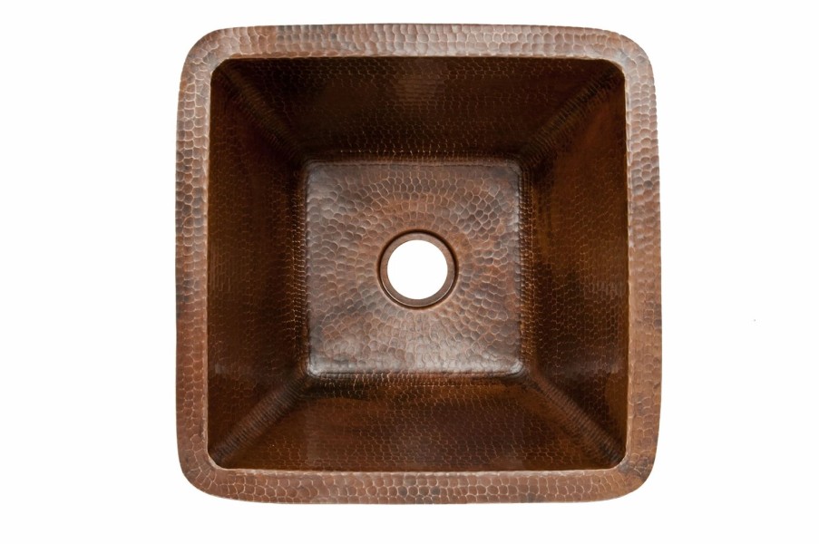 * Premier Copper Products 15-In Copper Square Sink Bar & Prep Sinks