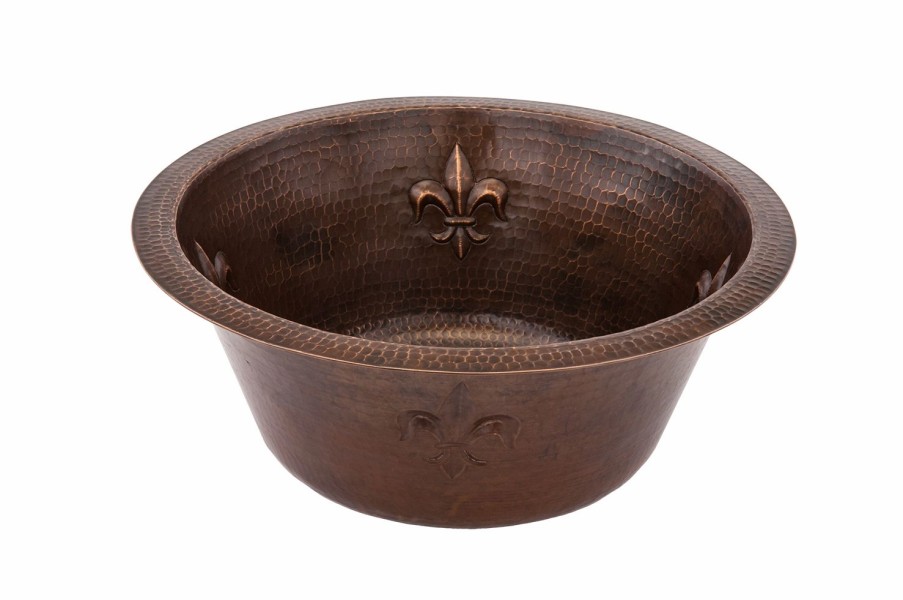 * Premier Copper Products 16-In Copper Fleur De Lis Sink Bar & Prep Sinks