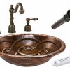 * Premier Copper Products Oval Copper Sink With Faucet And Drain Bathroom Sinks