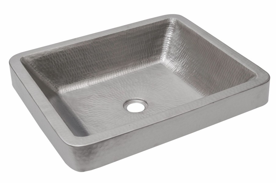 * Premier Copper Products Rectangle Vessel Sink 19-In Copper/Nickel Bathroom Sinks