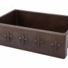 * Premier Copper Products 33-In Apron Fleur De Lis Sink Kitchen Sinks