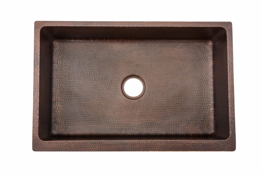 * Premier Copper Products 33-In Apron Fleur De Lis Sink Kitchen Sinks