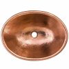 * Premier Copper Products Oval Drop-In/Undermount Bathroom Sink 19-In X 14-In Polished Copper Bathroom Sinks