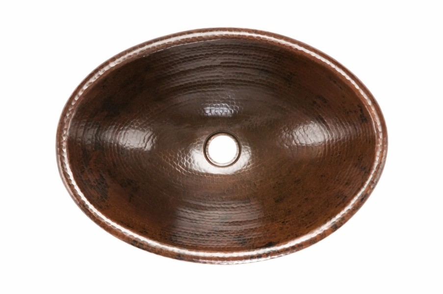 * Premier Copper Products Oval Copper Sink With Faucet And Drain Bathroom Sinks