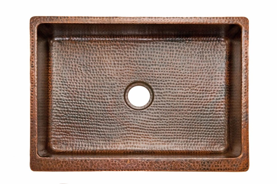 * Premier Copper Products 30-In Copper Apron Sink With Drain Kitchen Sinks