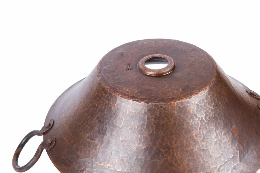 * Premier Copper Products Round Hand Forged Old World Miners Pan Vessel Sink Copper Oil Rubbed Bronze 16-In Bathroom Sinks