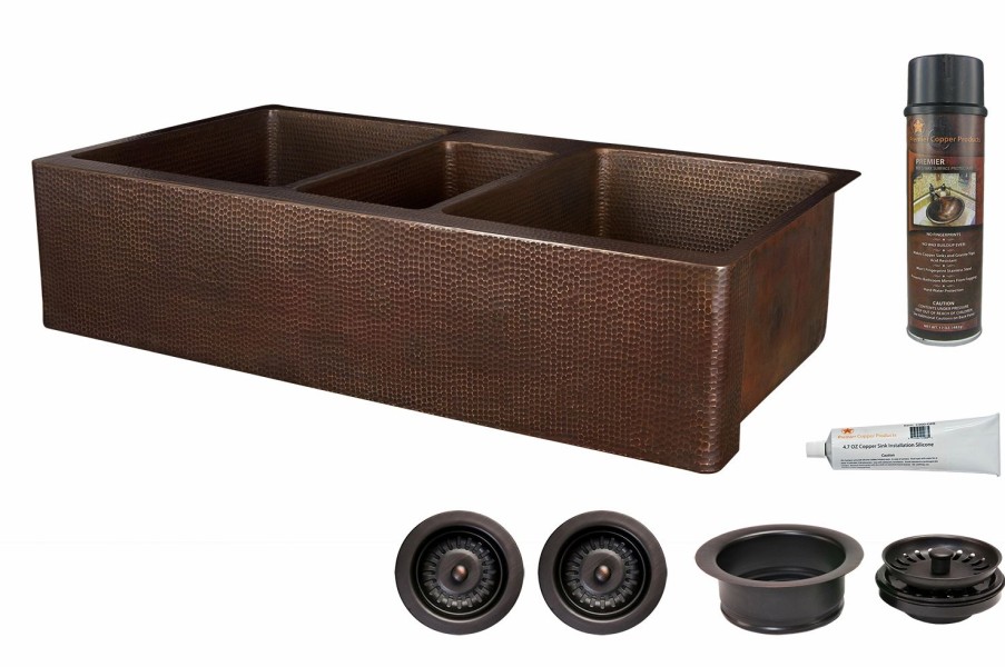 * Premier Copper Products Copper Kitchen Sink With Matching Drain 42-In Kitchen Sinks