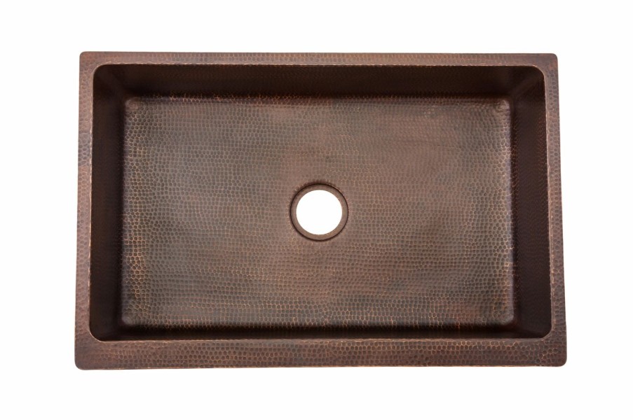 * Premier Copper Products 33-In Copper Apron Star Single Kitchen Sink Kitchen Sinks