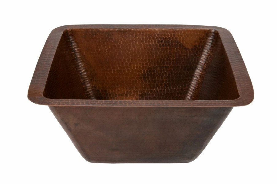 * Premier Copper Products 15-In Copper Square Sink Bar & Prep Sinks