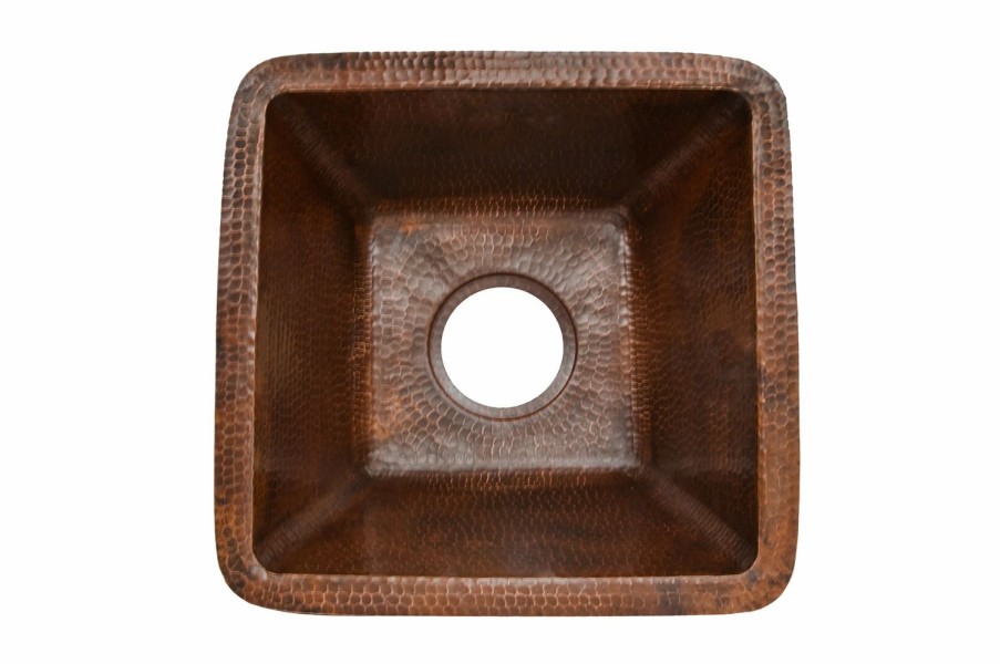 * Premier Copper Products 15-In Copper Square Sink Bar & Prep Sinks