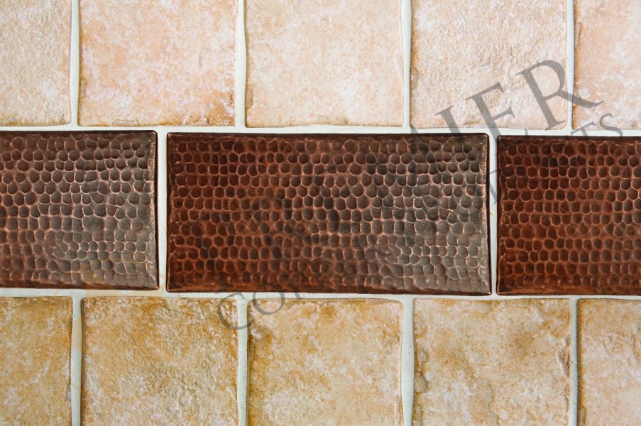 * Premier Copper Products Oil Rubbed Bronze Copper Tile 4-In X 8-In (4 Pack) Bathroom Backsplashes