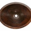 * Premier Copper Products Oval Copper Sink With Faucet And Drain Bathroom Sinks