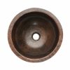 * Premier Copper Products Round Sink Hammered Copper Oil Rubbed Bronze 17-In Bathroom Sinks