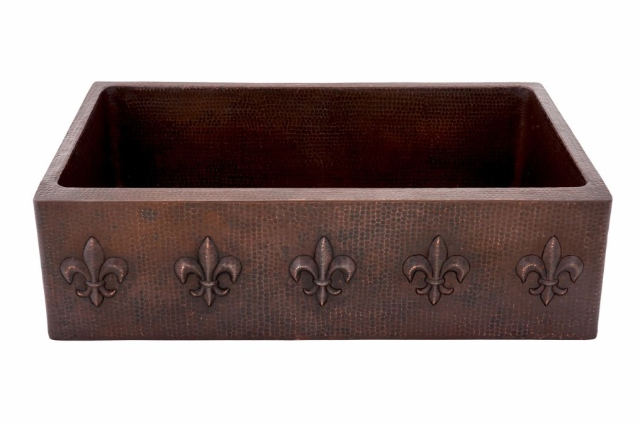 * Premier Copper Products Fleur De Lis Sink With Faucet And Drain 33-In Kitchen Sinks