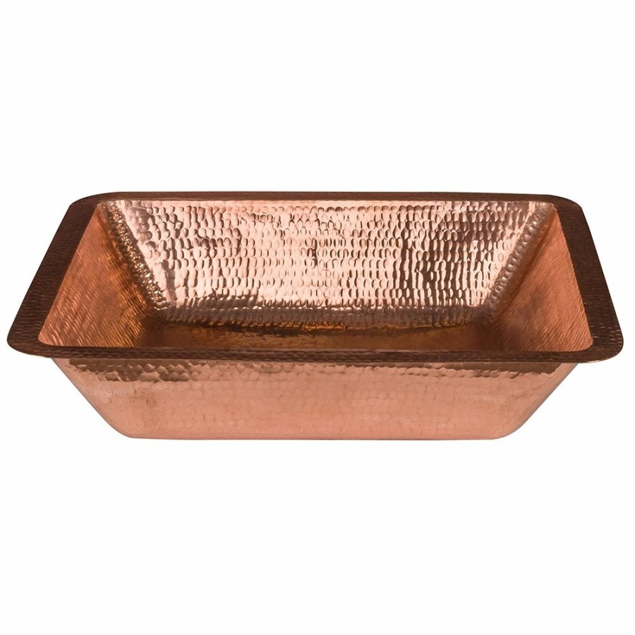 * Premier Copper Products Polished Copper Undermount Rectangular Bathroom Sink (19-In X 16-In) Bathroom Sinks