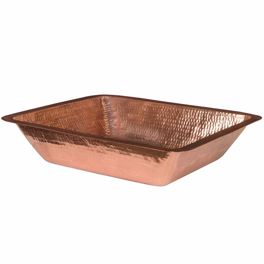 * Premier Copper Products Polished Copper Undermount Rectangular Bathroom Sink (19-In X 16-In) Bathroom Sinks