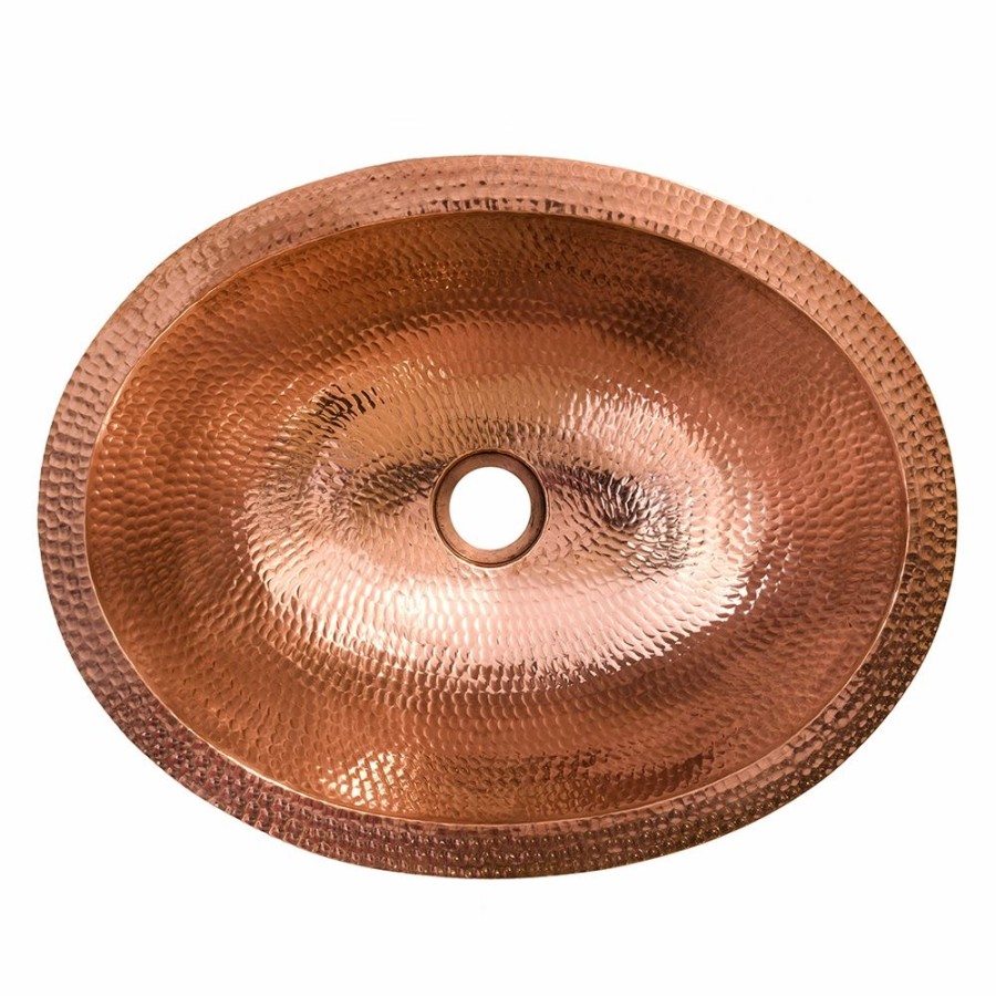 * Premier Copper Products Oval Under Counter Bathroom Sink 17-In X 13-In Polished Copper Bathroom Sinks