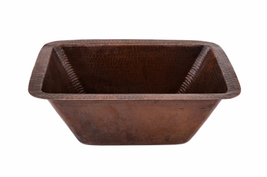 * Premier Copper Products Rectangular Copper Sink With Faucet And Drain 17-In Bar & Prep Sinks