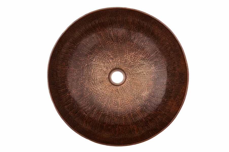 * Premier Copper Products Large Round Copper Vessel Sink Bathroom Sinks