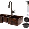 * Premier Copper Products Copper Kitchen Sink With Faucet And Drain 42-In Kitchen Sinks