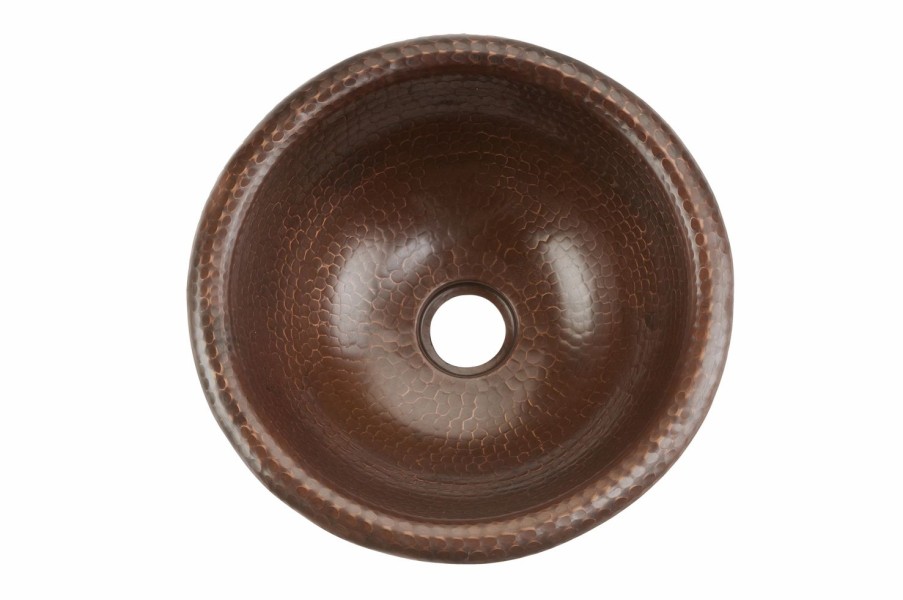 * Premier Copper Products Small Round Sink 12-In- Copper Bathroom Sinks