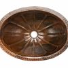 * Premier Copper Products Oval Sunburst Under Counter Copper Sink Bathroom Sinks