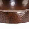 * Premier Copper Products Round Skirted Vessel Sink With Faucet And Drain Hammered Copper Oil Rubbed Bronze 17-In Bathroom Sinks