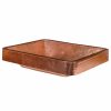 * Premier Copper Products Polished Copper Rectangular Vessel Bathroom Sink (19-In X 16-In) Bathroom Sinks