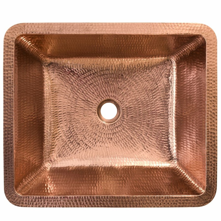 * Premier Copper Products Polished Copper Rectangular Vessel Bathroom Sink (19-In X 16-In) Bathroom Sinks